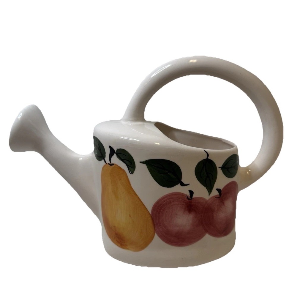 VTG Ceramic Watering Can, Int'l Trading Co (Princess House Orchard Medley?), EUC